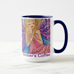 Taza de la angélica personalizada para el ámbar