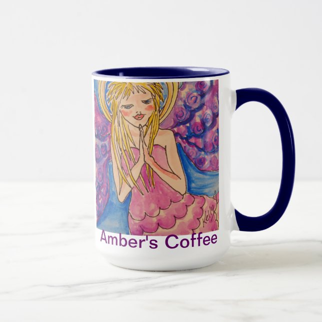 Taza de la angélica personalizada para el ámbar (Derecha)