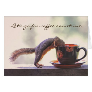 Taza de la ardilla y de café