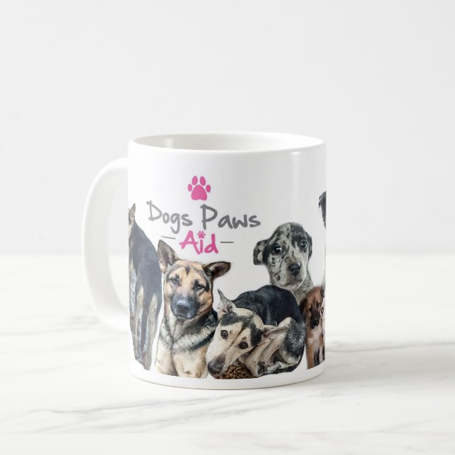 Taza de la ayuda de las patas de los perros (Anverso izquierdo)