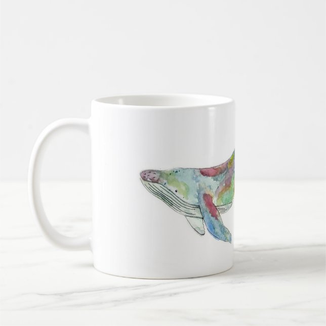 Taza de la ballena de la acuarela (Izquierda)