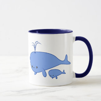 Taza de la ballena y de mamá Whale del bebé de