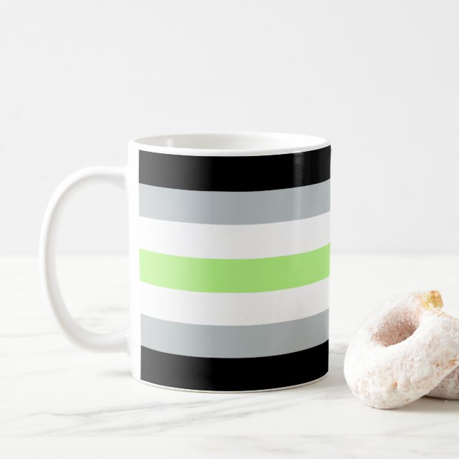 Taza de la bandera de Agender (Con donut)