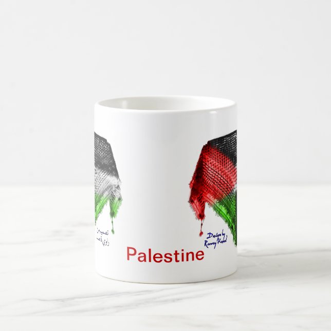 TAZA de la bandera de Hatta (Palestina), versión (Centro)