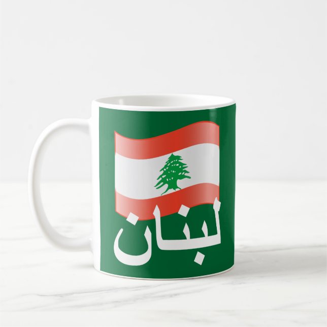Taza de la bandera de Líbano que agita (Izquierda)
