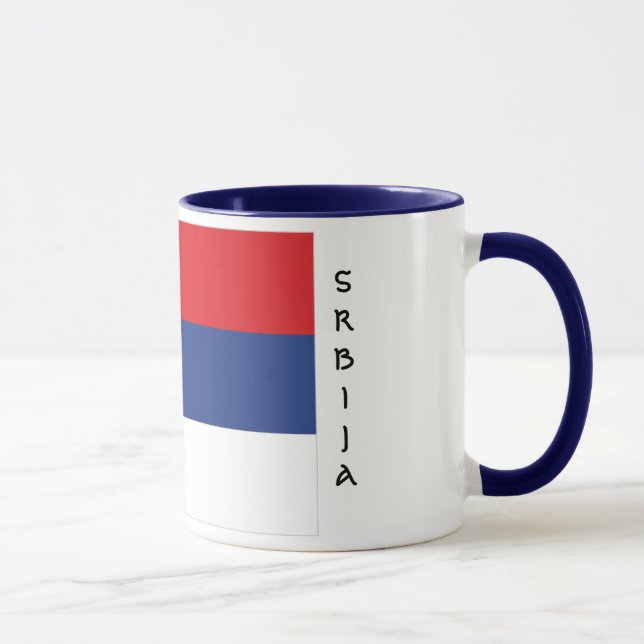 Taza de la bandera de Serbia (Derecha)