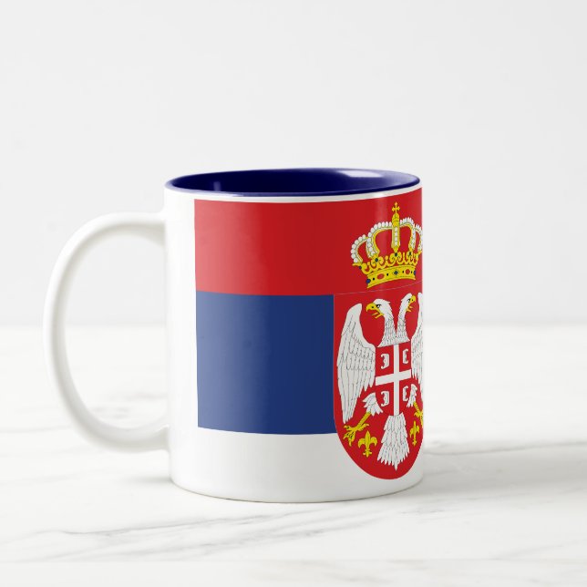 Taza de la bandera de Serbia (Izquierda)