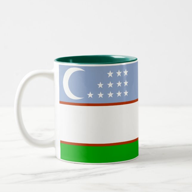 Taza de la bandera de Uzbekistán (Izquierda)