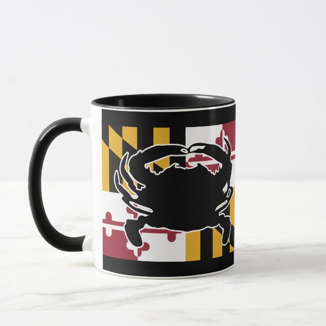 Taza de la bandera/del cangrejo de Maryland (Izquierda)