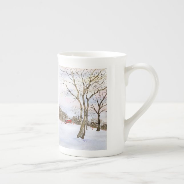 Taza de la caja de la porcelana de hueso de la (Derecha)