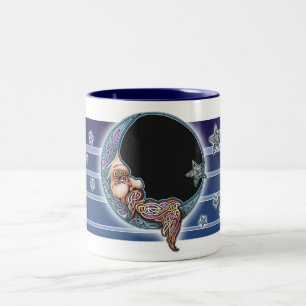 Taza de la cara de luna de Knotwork