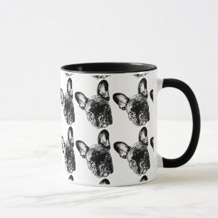 Taza de la cara del bulldog francés