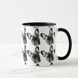 Taza de la cara del bulldog francés