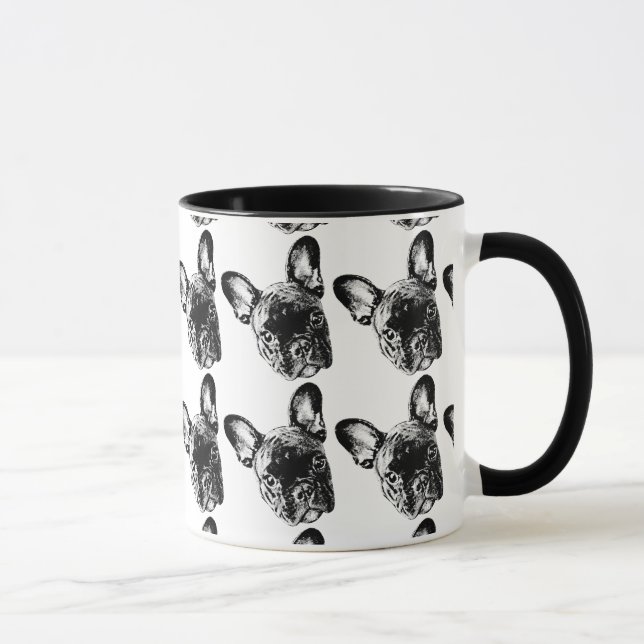 Taza de la cara del bulldog francés (Derecha)