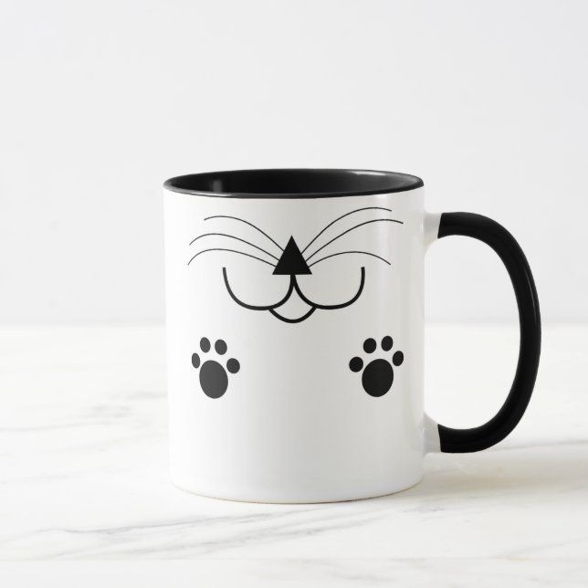 Taza de la cara del gato (Derecha)