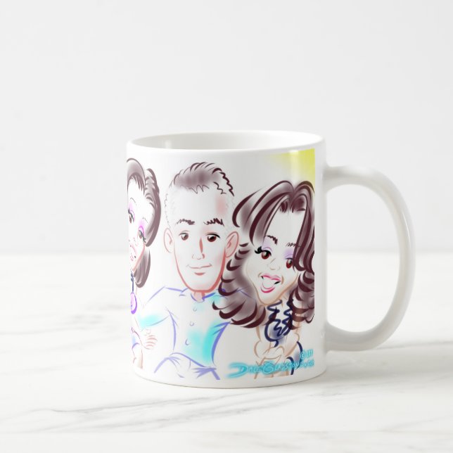 Taza de la caricatura 3some del fiesta del ms (Derecha)