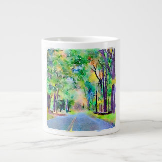 Taza de la carretera nacional de la acuarela