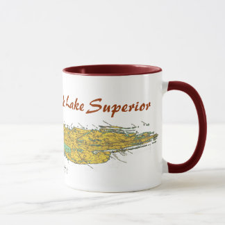 Taza de la carta del lago Superior del parque de