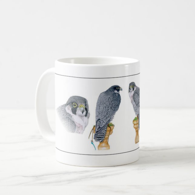 Taza de la cetrería del peregrino (Anverso izquierdo)
