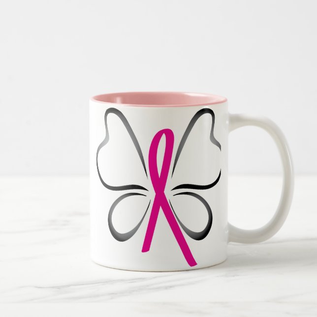 Taza de la cinta de la mariposa del cáncer de (Derecha)