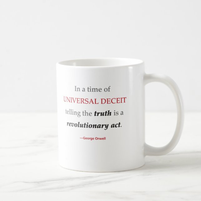 Taza de la cita de la verdad de Orwell (Derecha)