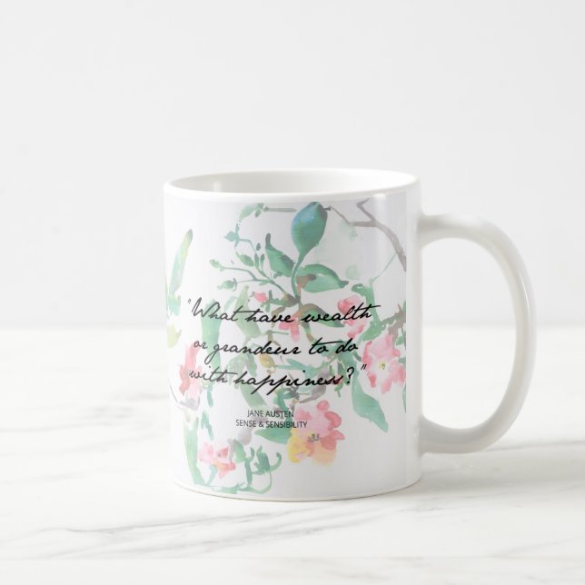 Taza de la cita de los rosas de la acuarela de (Derecha)