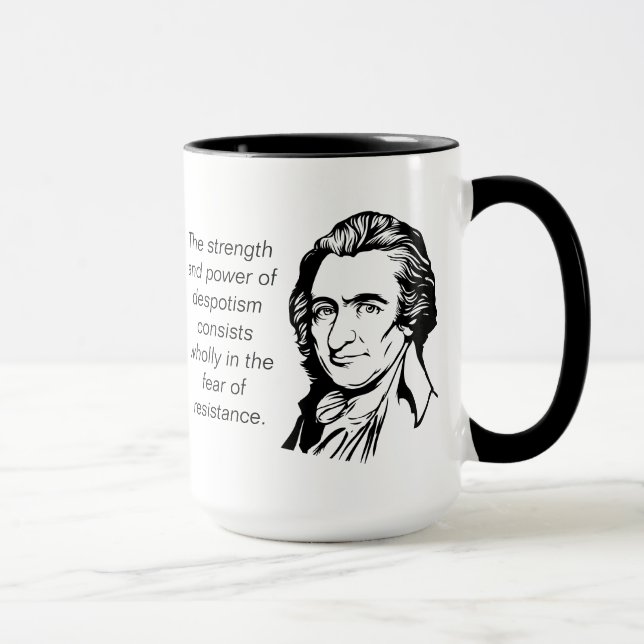 Taza de la cita de Thomas Paine (Derecha)
