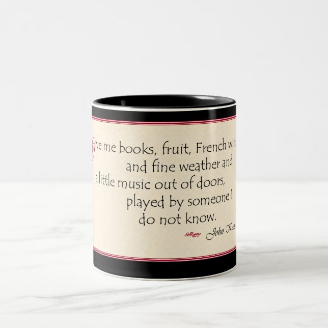 Taza de la cita del libro de John Keats (Centro)