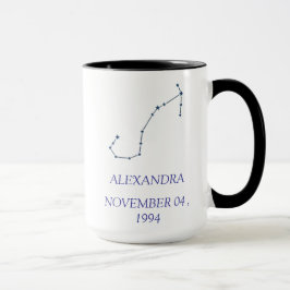 Taza de la constelación de Escorpio personalizada