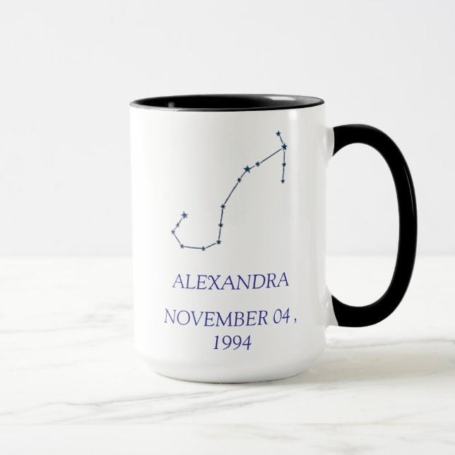 Taza de la constelación de Escorpio personalizada  (Derecha)