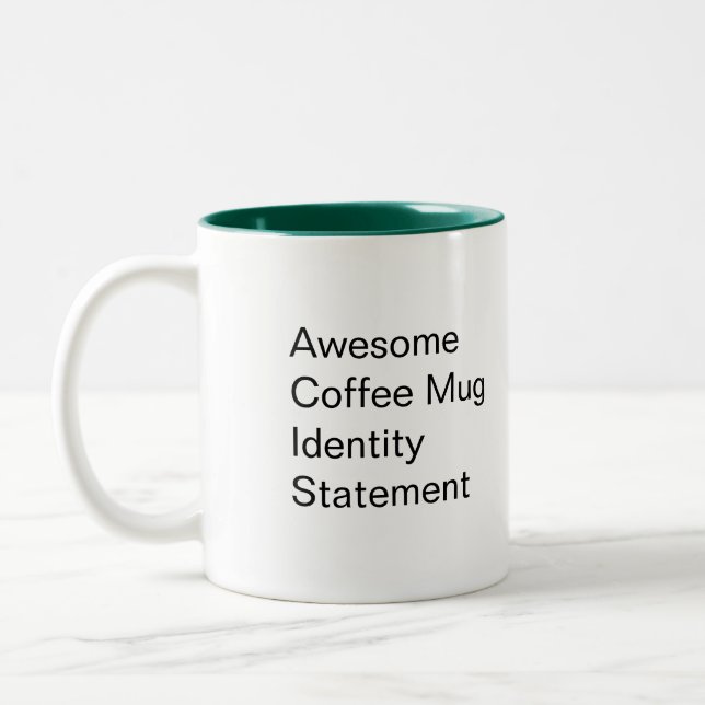 Taza de la declaración de la identidad del éter de (Izquierda)
