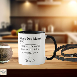 Taza de la definición de mamá de perro rescatado