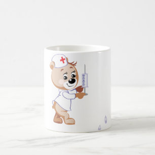 Taza de la enfermera del oso de peluche