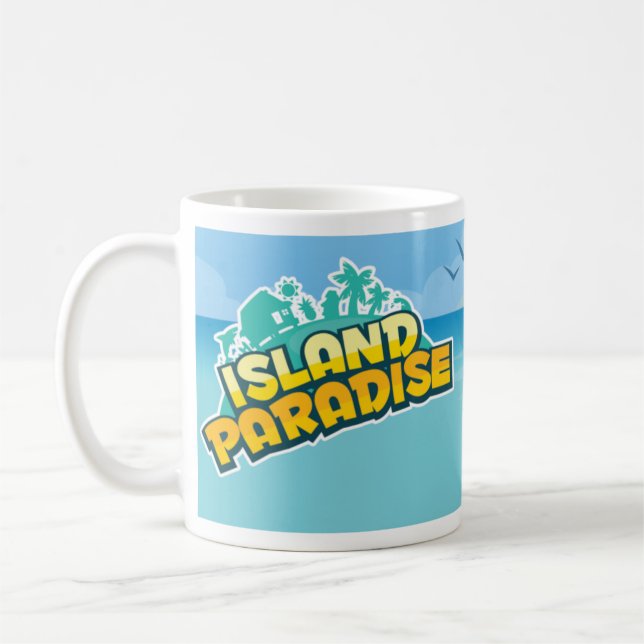 Taza de la escena del paraíso de la isla (Izquierda)