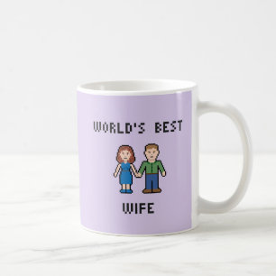 Taza de la esposa del mundo del pixel la mejor