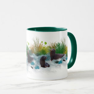 Taza de la fiesta de cachorros de foca