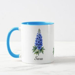 Taza de la flor de nacimiento de julio – Delphiniu