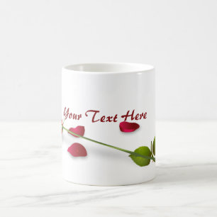 Taza de la flor del rosa rojo