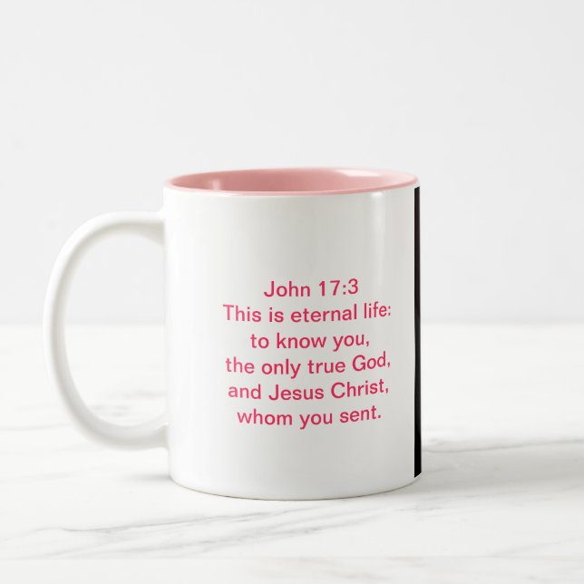 Taza de la foto de la escritura del verso de la (Izquierda)