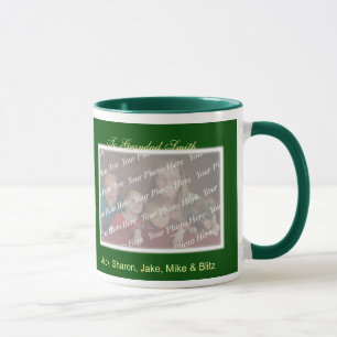 Taza de la foto de los saludos del día de fiesta