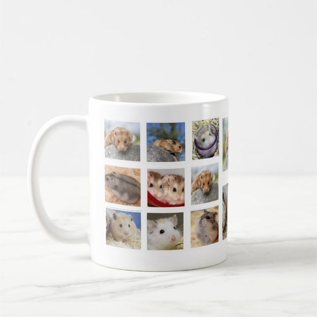 Taza de la foto del collage del hámster/del Gerbil (Izquierda)