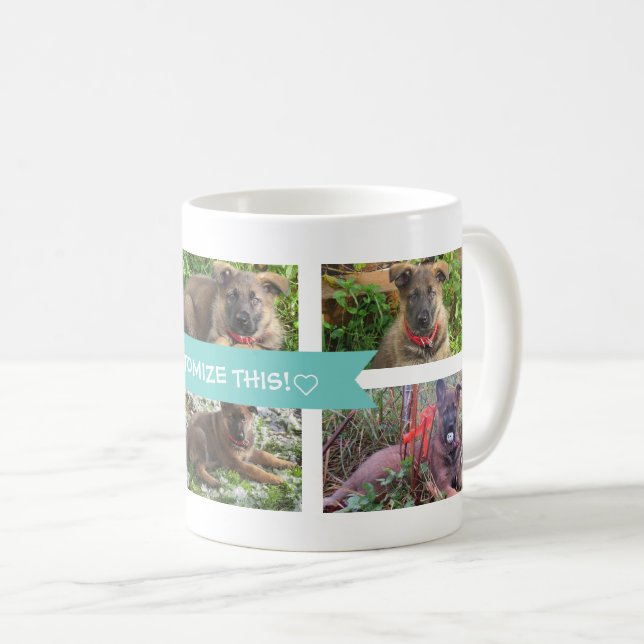 Taza de la foto del collage del mascota (Anverso derecho)