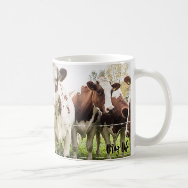 Taza de la foto del grupo del rebaño de vacas (Derecha)