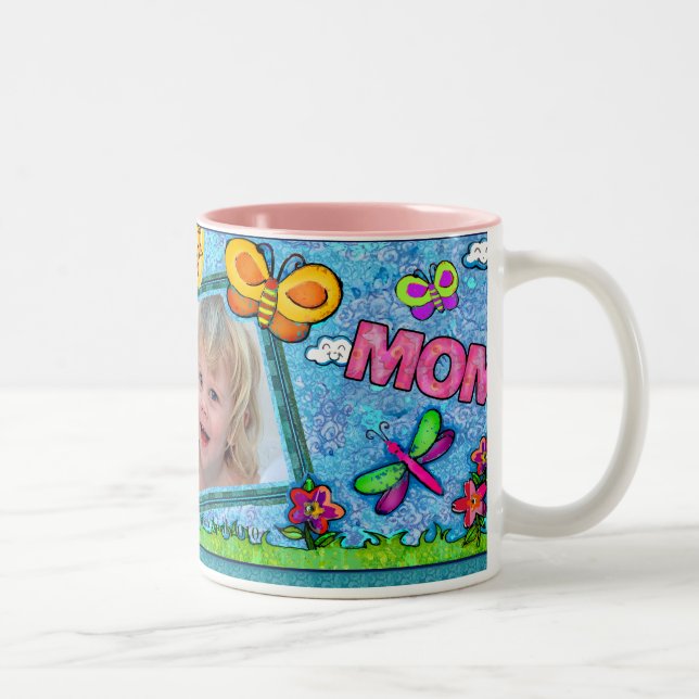 Taza de la foto del personalizado y del texto del (Derecha)