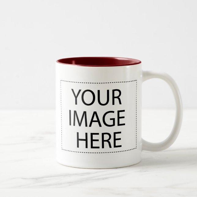 Taza de la foto - plantilla marrón 11oz de Borgoña (Derecha)