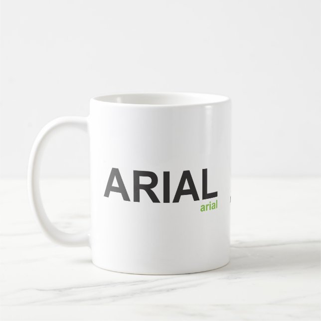 Taza de la fuente de Arial (Izquierda)