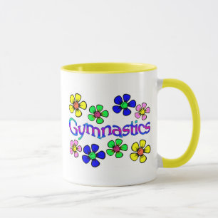 Taza de la gimnasia del flower power