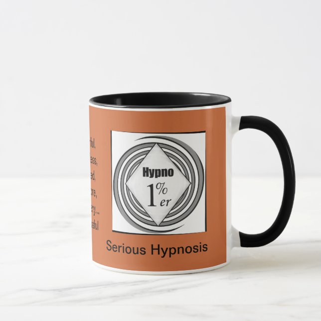 Taza de la "hipnosis seria" de Hypno-1%er (Derecha)