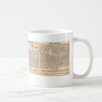 Taza de la historia de New Jersey del vintage