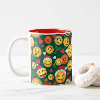 Taza de la impresión de la emoji del navidad